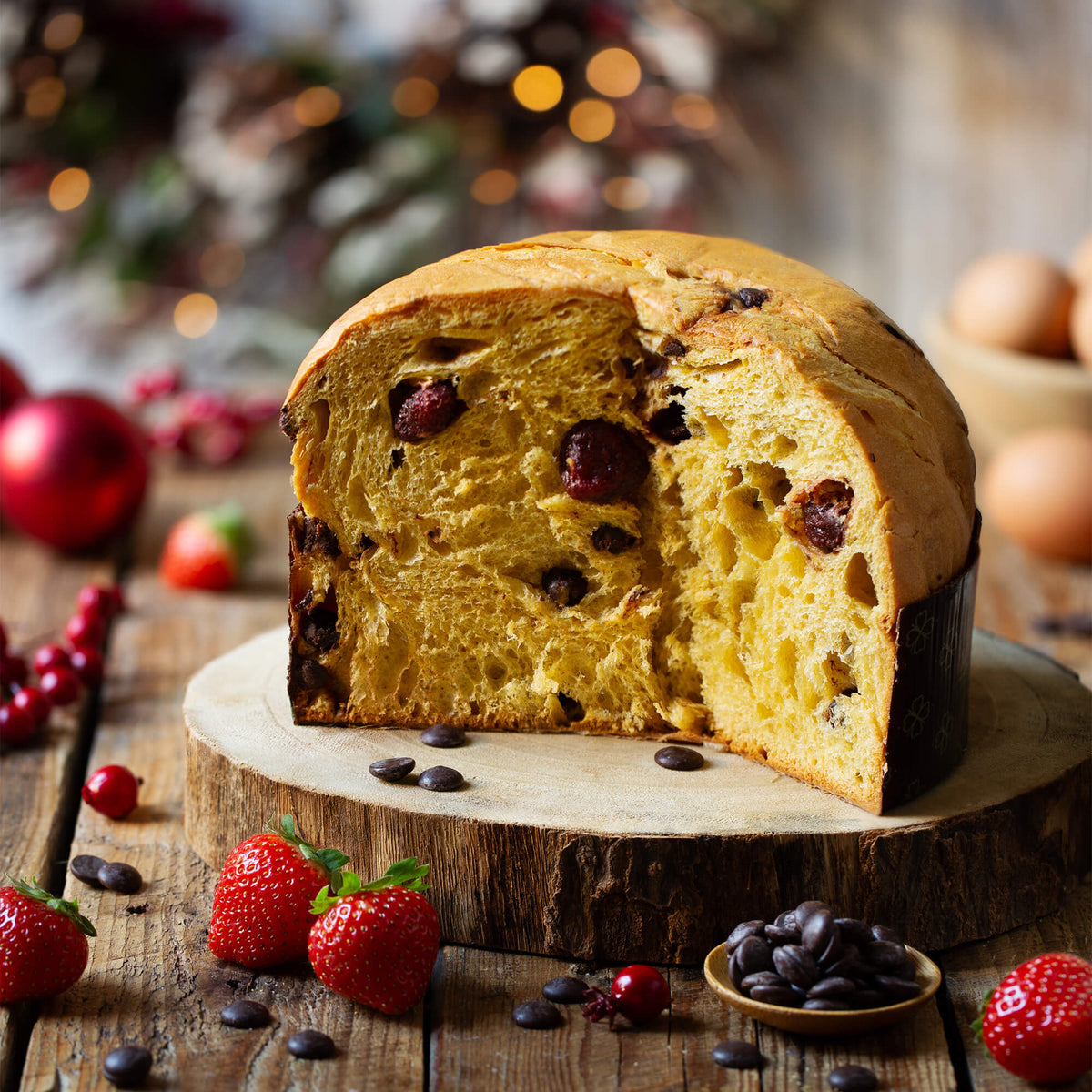 Panettone Fragole e Cioccolato